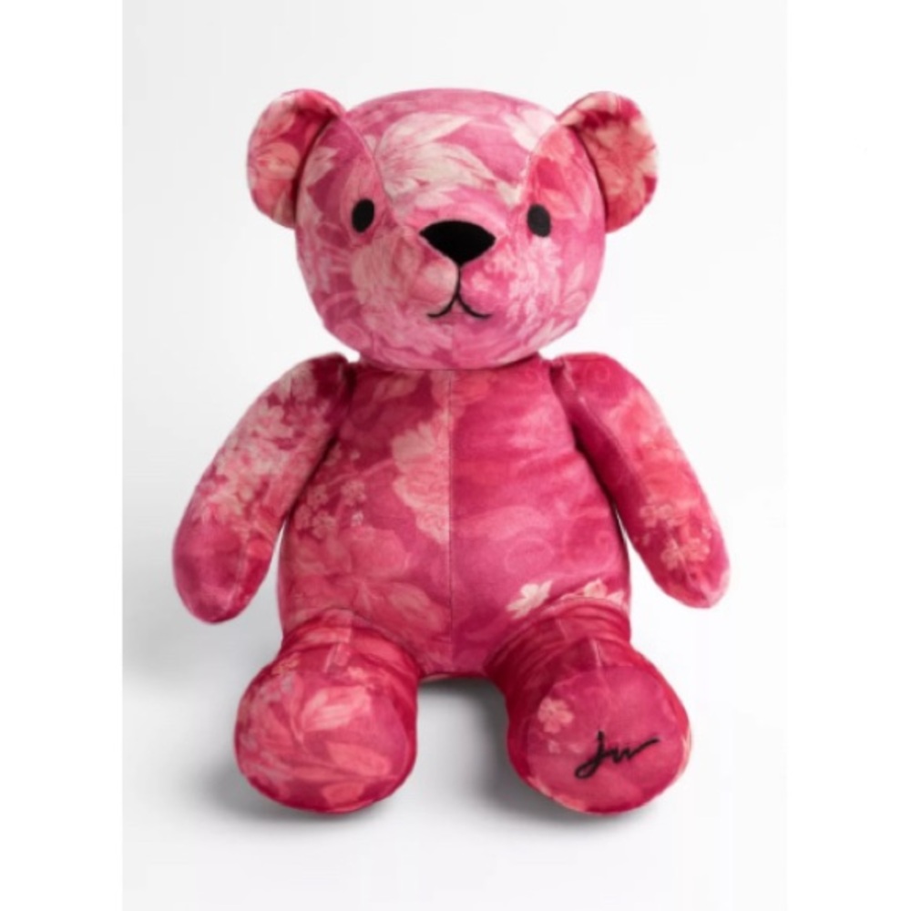 Johnny Was Pink Printed Velvet Bear in Pink Sylvie New with Tag